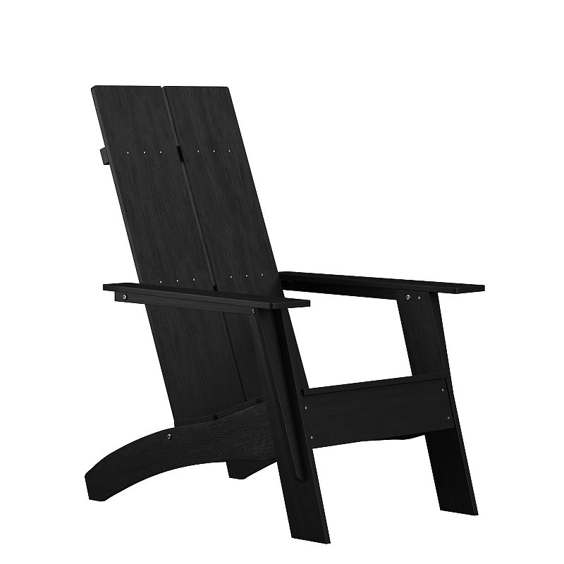 Flash Furniture Sawyer All-Weather Adirondack Patio Chair, Black