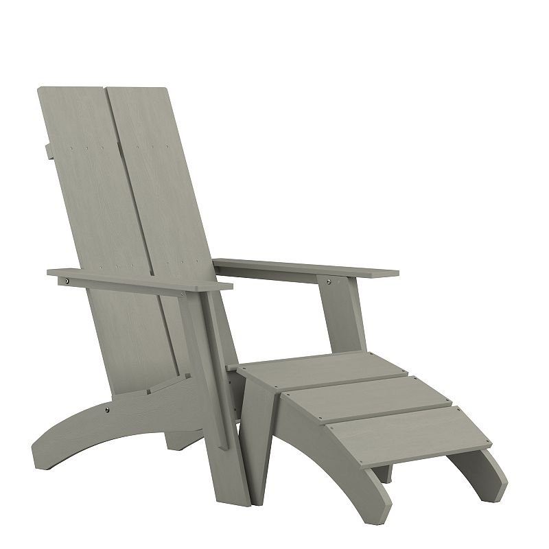 Flash Furniture Sawyer All-Weather Patio Adirondack Chair & Footrest 2-piec