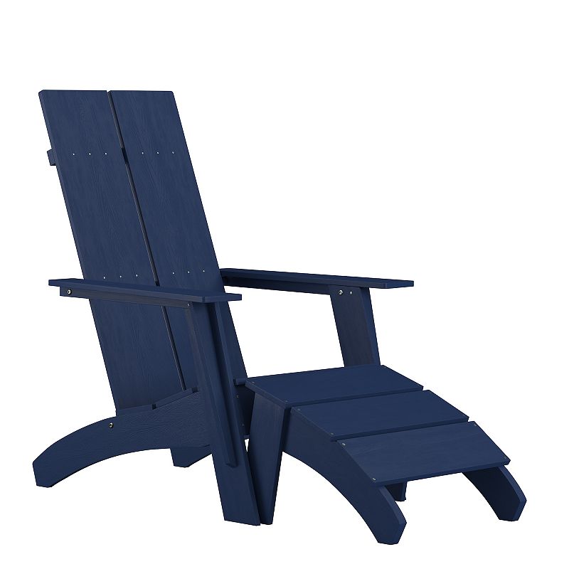 Flash Furniture Sawyer All-Weather Patio Adirondack Chair & Footrest 2-piec