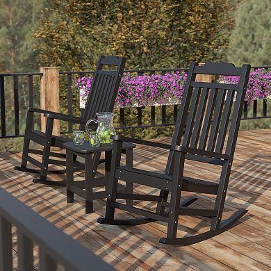 Flash Furniture Winston All-Weather Rocking Chair & End Table 3-piece Set