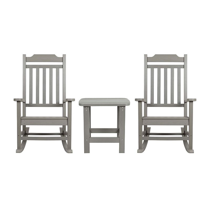 Flash Furniture Winston All-Weather Rocking Chair & End Table 3-piece Set, 