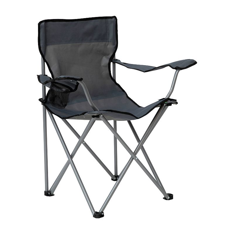 Flash Furniture Quad Folding Camping Sports Portable Chair, Grey