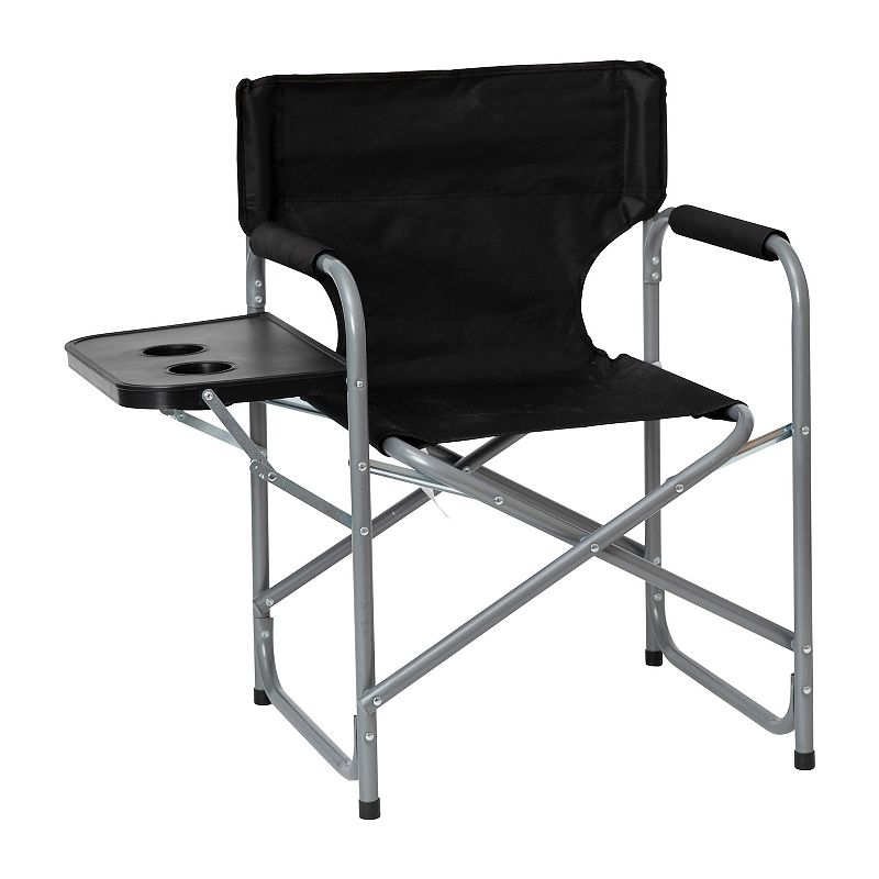 Flash Furniture Folding Directors Indoor / Outdoor Camping Chair, Black