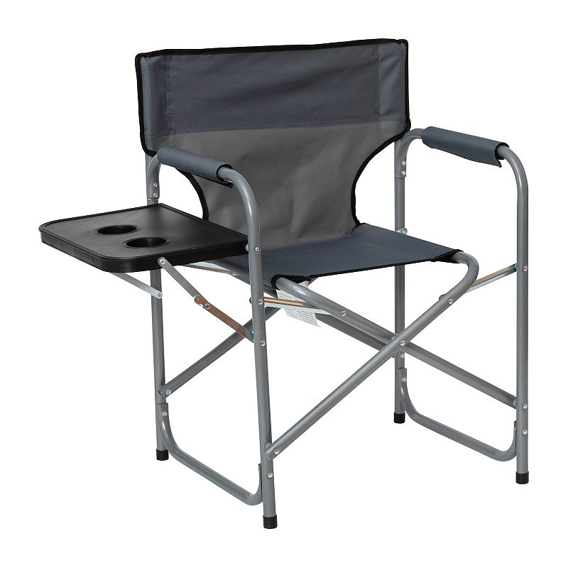 Flash Furniture Folding Directors Indoor / Outdoor Camping Chair, Grey