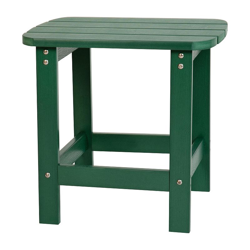Flash Furniture Charlestown All-Weather Adirondack End Table, Green