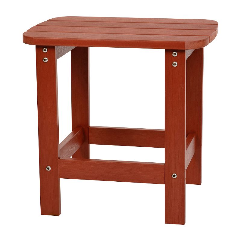 Flash Furniture Charlestown All-Weather Adirondack End Table, Red