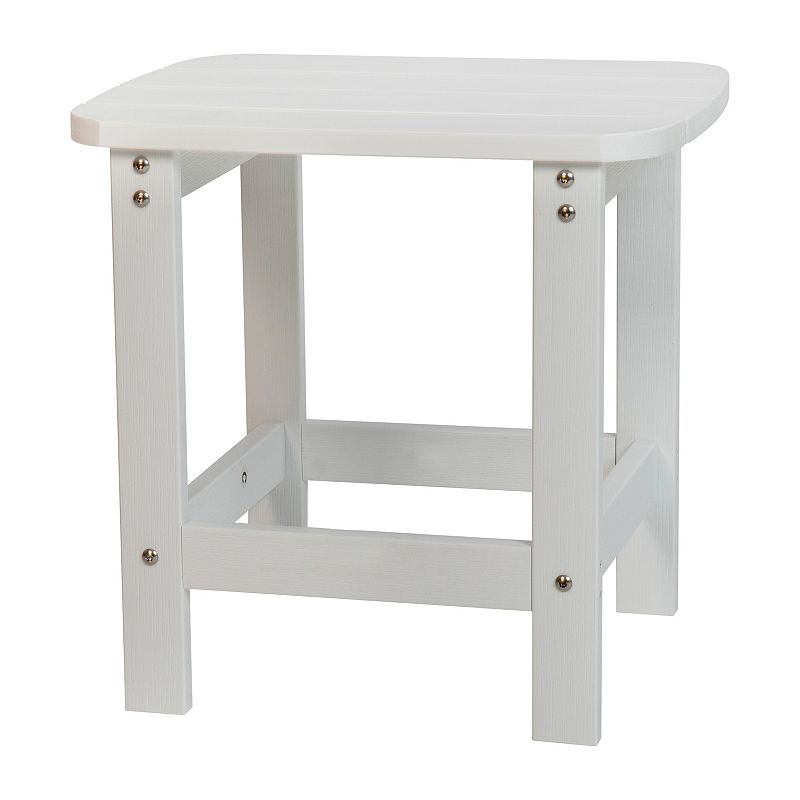 Flash Furniture Charlestown All-Weather Adirondack End Table, White