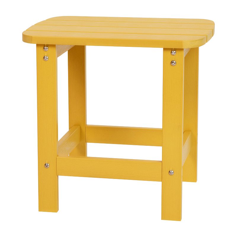 Flash Furniture Charlestown All-Weather Adirondack End Table, Yellow