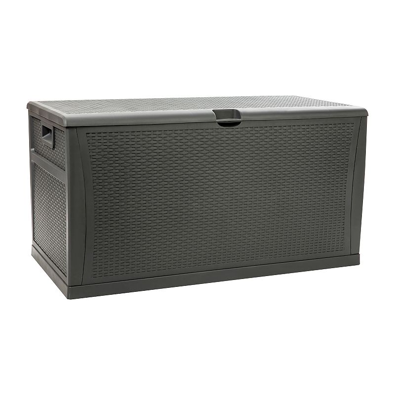 Flash Furniture 120 Gallon Outdoor Waterproof Deck Box, Grey