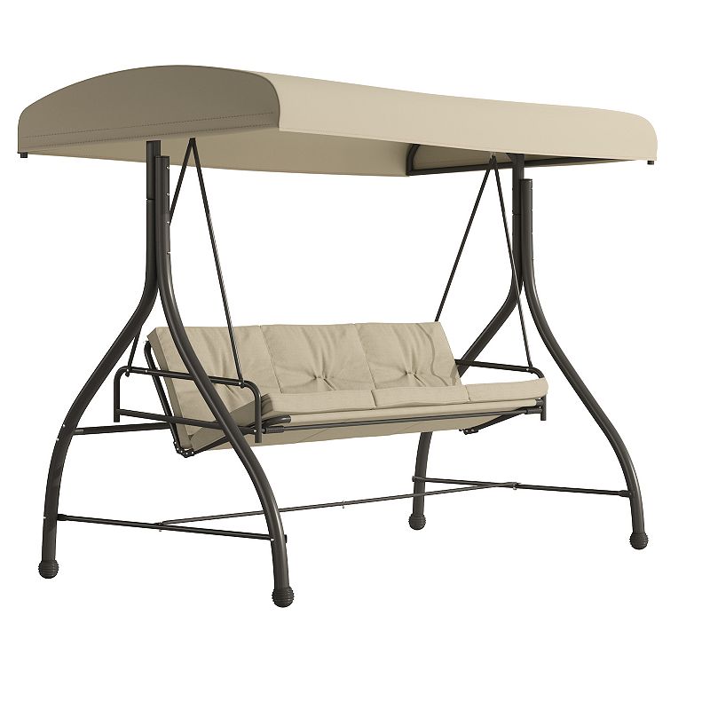 68667181 Flash Furniture 3-Seat Outdoor Patio Canopy Swing  sku 68667181