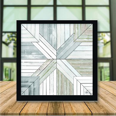 Courtside Market Wood Inlay In White I Framed Wall Decor