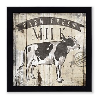 Courtside Market Farm Fresh Milk Framed Wall Decor