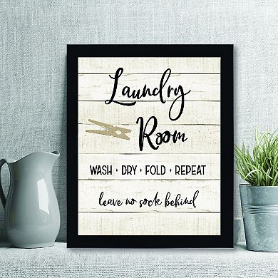 Courtside Market Laundry Room Wash Dry Fold Repeat Framed Wall Decor