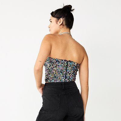 トップス B. STARRY BUSTIER B. STARRY BUSTIER Juniors' SO® Sequined Bustier Top