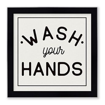 Courtside Market Bathroom Rules I Sq Framed Wall Decor
