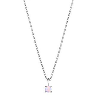 PRIMROSE Sterling Silver Opal Pendant Necklace