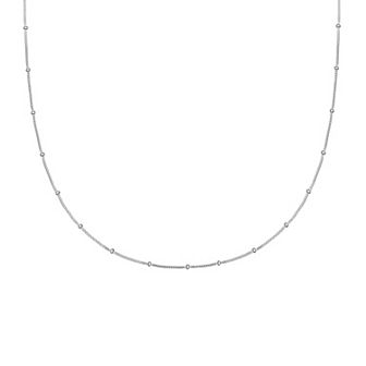 PRIMROSE Sterling Silver Polished Bead Curb Chain Necklace