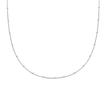PRIMROSE Sterling Silver Polished Bead Curb Chain Necklace