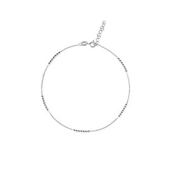 PRIMROSE Sterling Silver Beaded Station Anklet
