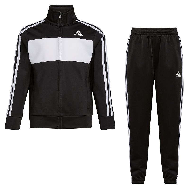 Boys 4-7 adidas Black & White Essential Tricot Track Jacket & Jogger Pants 