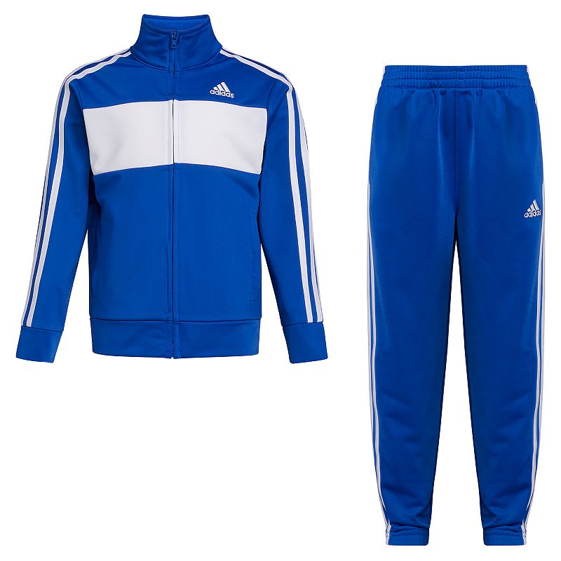 Boys 4-7 adidas Blue & White Essential Tricot Track Jacket & Jogger Pants S