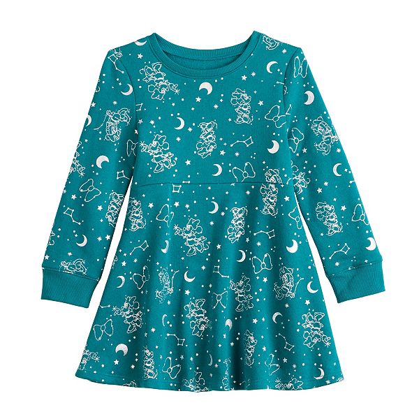 Disney's Minnie Mouse Toddler Girl Celestial Print Fleece Skater Dress ...