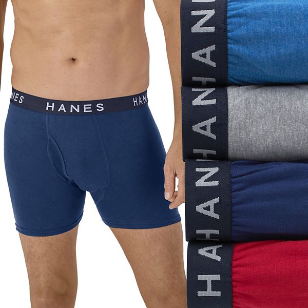 Buy Hanes Men White Boxer Briefs Large Size 4 Pieces Online - Shop