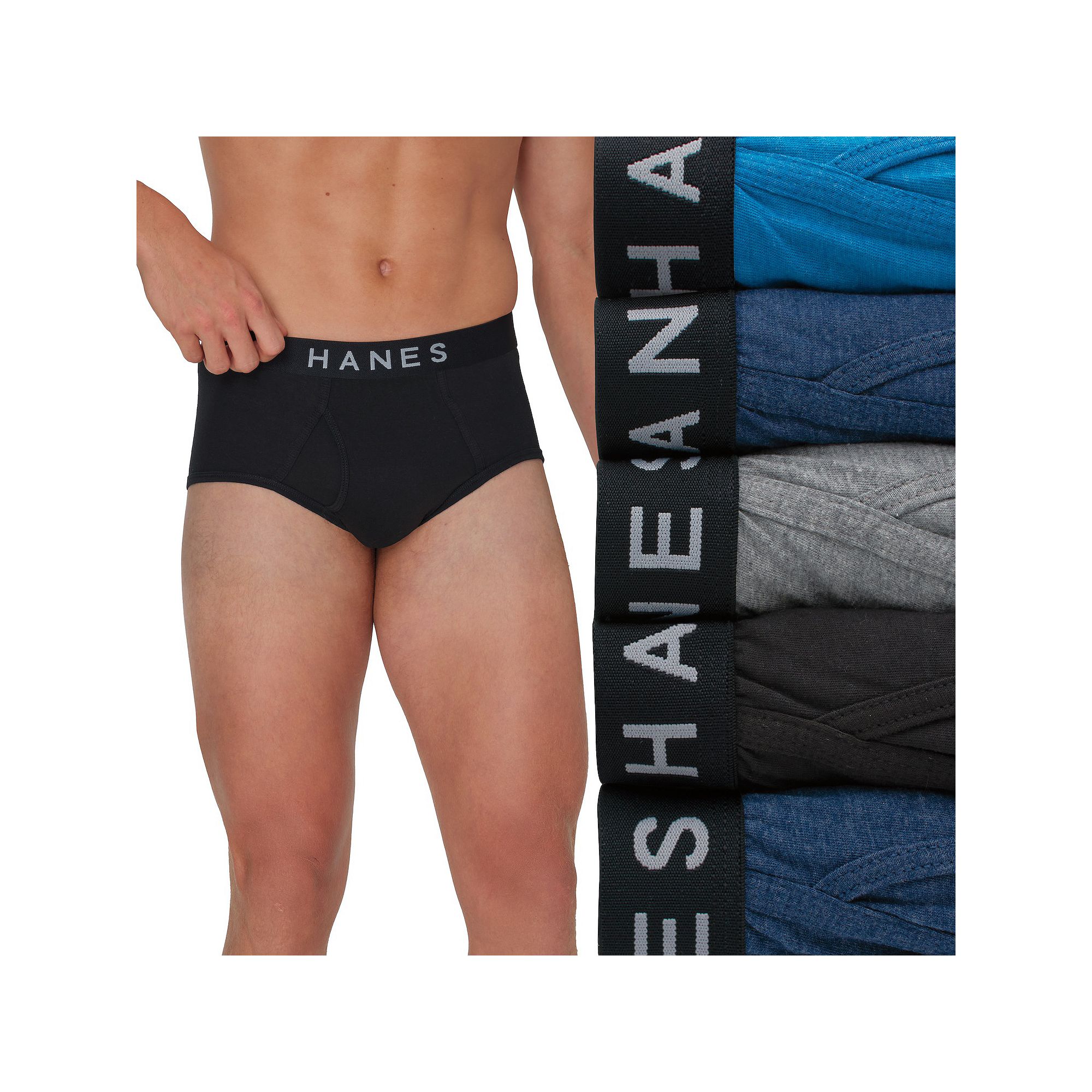 Hanes Ultimate 5-Pack Mens ComfortBlend Brief Underwear, Size: XXL, Assort