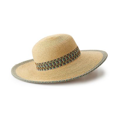 Women s Nine West Multicolor Lace Inset Floppy Hat