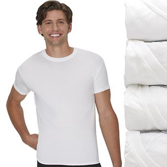 Men's Hanes® 4 Pack Ultimate ComfortSoft Cotton Blend Crewneck Undershirt