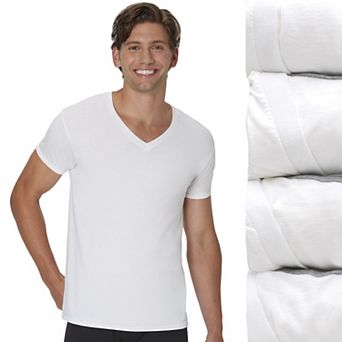 Men's Hanes® 4 Pack Ultimate ComfortSoft Cotton Blend V-Neck Undershirt