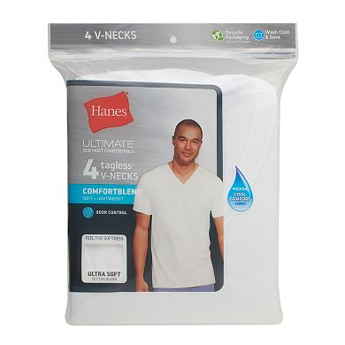 Men's Hanes Ultimate® 4-pack ComfortBlend V-neck Tees