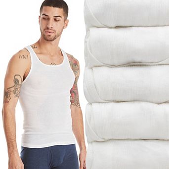 Men's Hanes® Ultimate 5-Pack ComfortSoft Cotton Blend Tank Top Undershirt