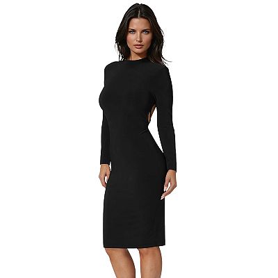 knee length dresses for ladies SPANXshape Ponte Low-Back Midi Dress | Classic Black