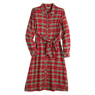 Women's Croft & Barrow® Knot-Waist Shirt Dress