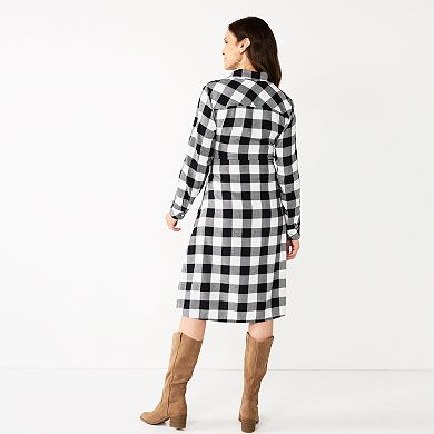 Women's Croft & Barrow® Knot-Waist Shirt Dress