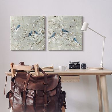 Stupell Home Decor Blue Birds Perched 2-piece Canvas Art Set