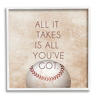Stupell Home Decor "Takes All You've Got" Sports Wood Frame Art