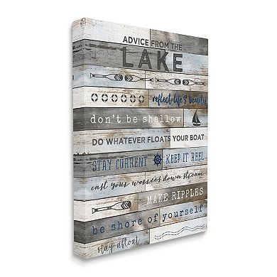 Stupell Home Decor Rules For the Lake Rustic Canvas Art