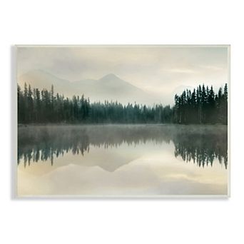 Stupell Home Decor Foggy Lake Forest Landscape Canvas Art