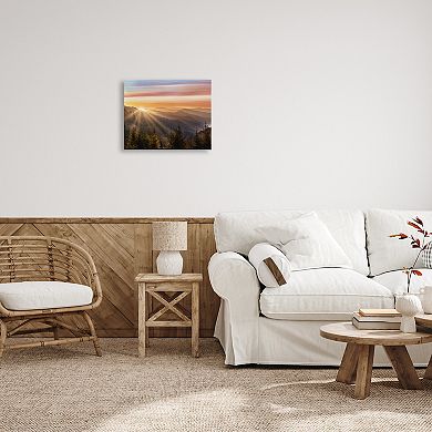 Stupell Home Decor Sunrise Through Mountain Forest Canvas Art