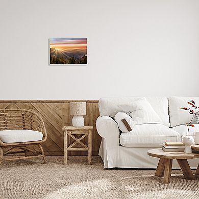 Stupell Home Decor Sunrise Through Mountain Forest Canvas Art