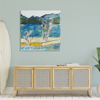 Stupell Home Decor Kids on Swimming Dock Canvas Art