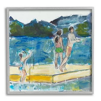 Stupell Home Decor Kids on Swimming Dock Framed Wall Art