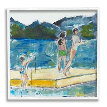 Stupell Home Decor Kids on Swimming Dock Framed Wall Art