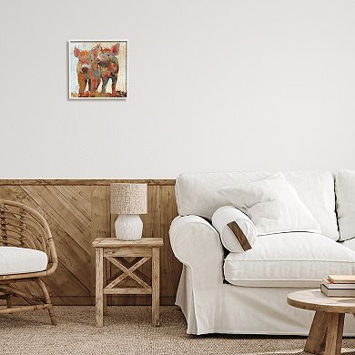 Stupell Home Decor Rustic Farm Pigs Abstract Canvas Art