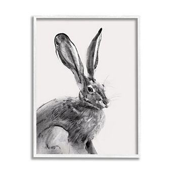 Stupell Home Decor Resting Wild Hare Portrait Framed Wall Art