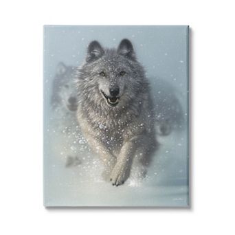 Stupell Home Decor Wolves Running Through Snow Canvas Wall Art