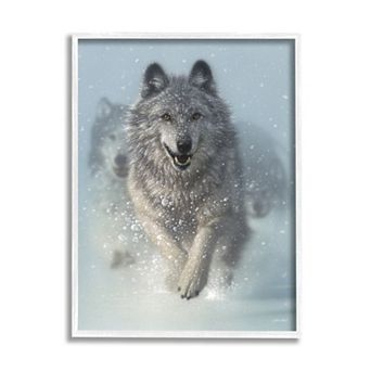 Stupell Home Decor Wolves Running Through Snow Framed Wall Art