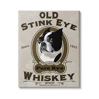 Stupell Home Decor Old Stink Eye Whiskey Vintage Pet Dog Advertisement Super Canvas Wall Art